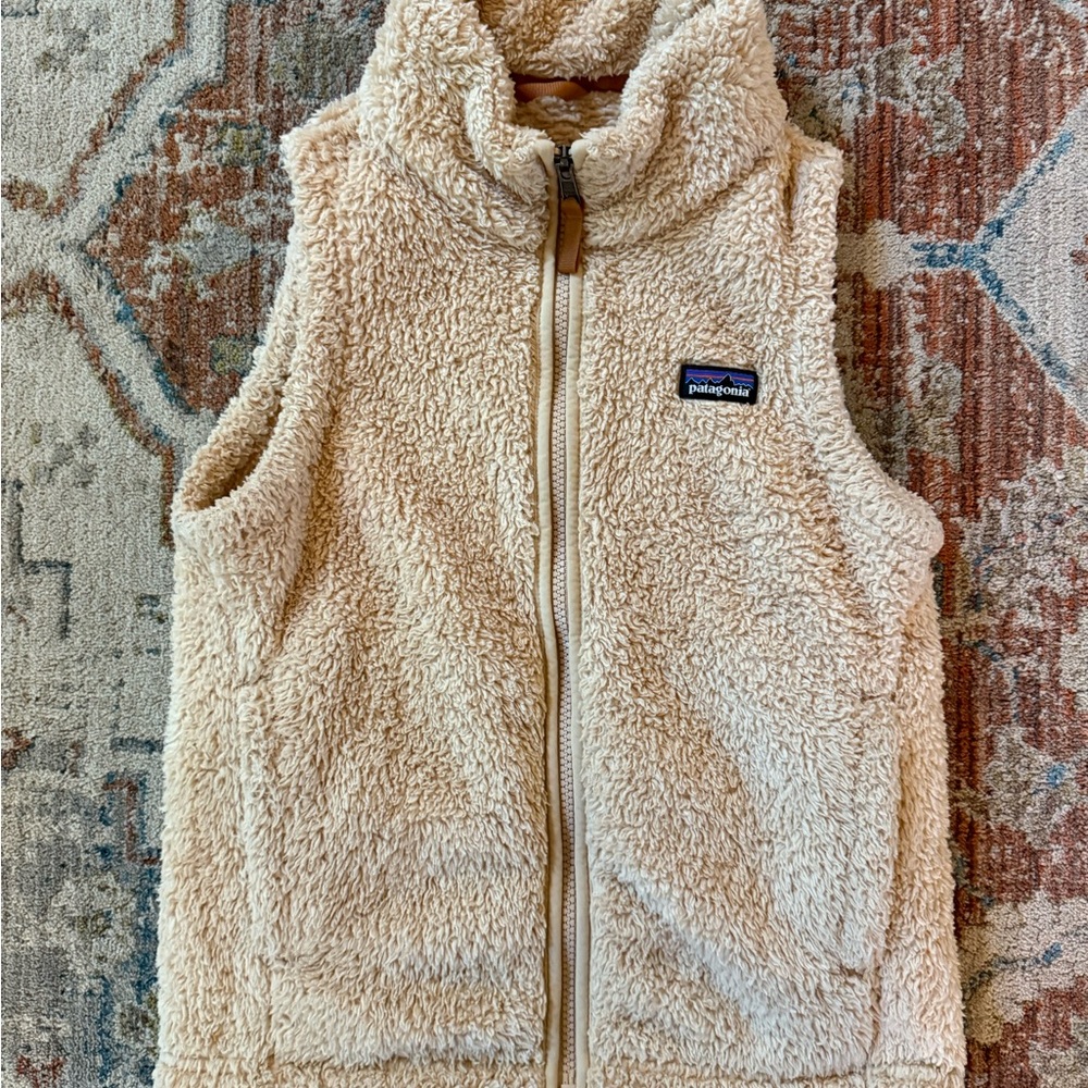 Patagonia Los Gatos Off-White Fleece Vest Size M
